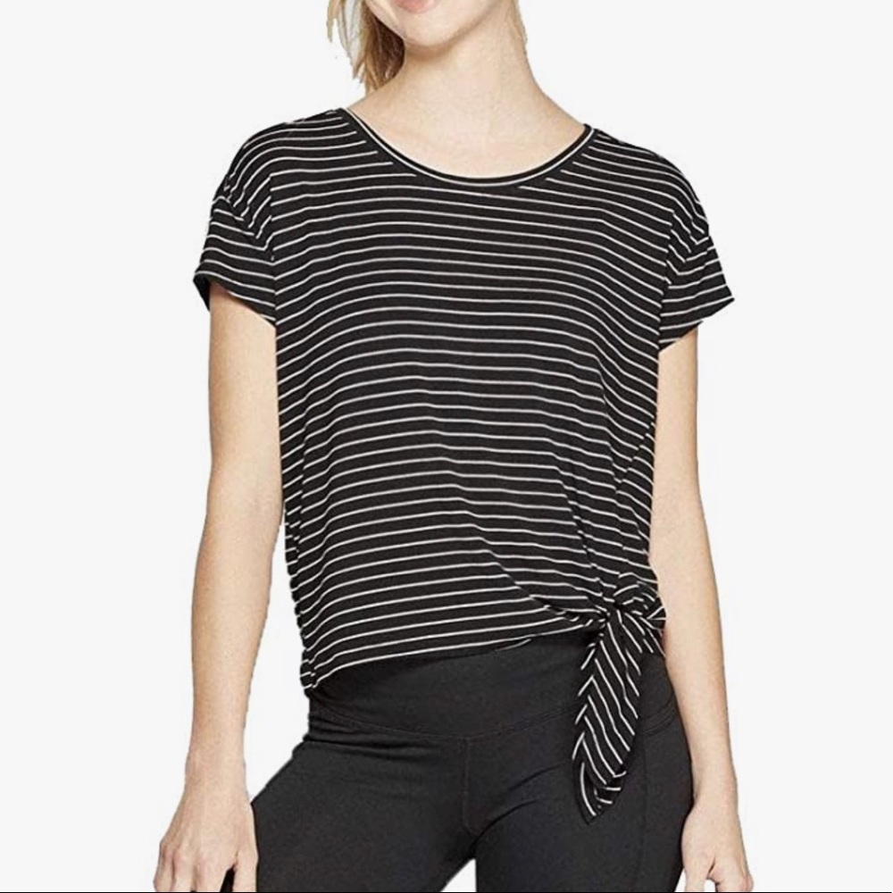 Champion C9 Black White Striped Tee Shirt Medium